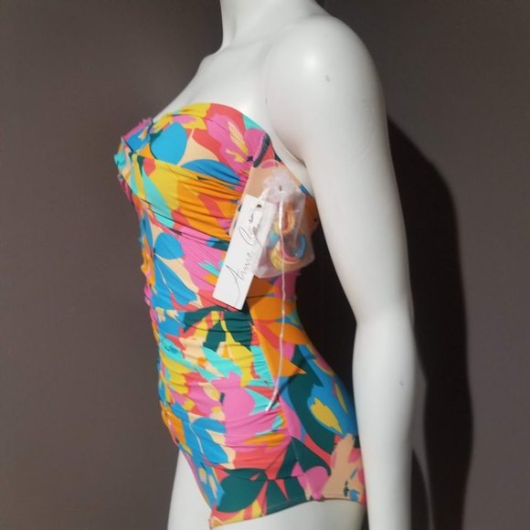 Anne Cole Plumeria Twist-Front One-Piece Size 6 - Picture 3 of 9